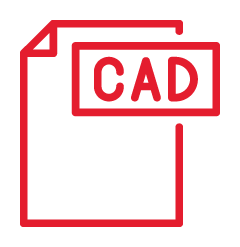 CAD Drawings SVG icon of a file with the word CAD on top..