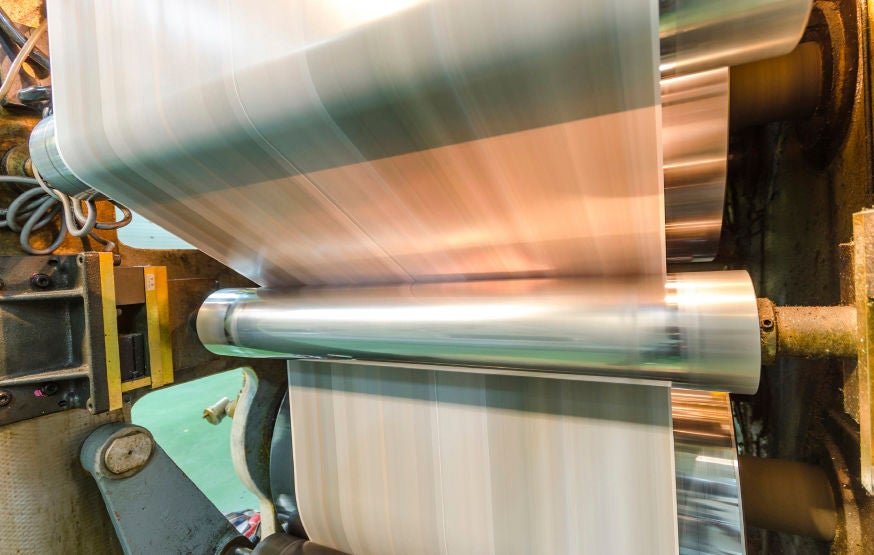 Paper, printing, press Printing machine, hit set speed roto offset print press, newspaper and magazine production industry