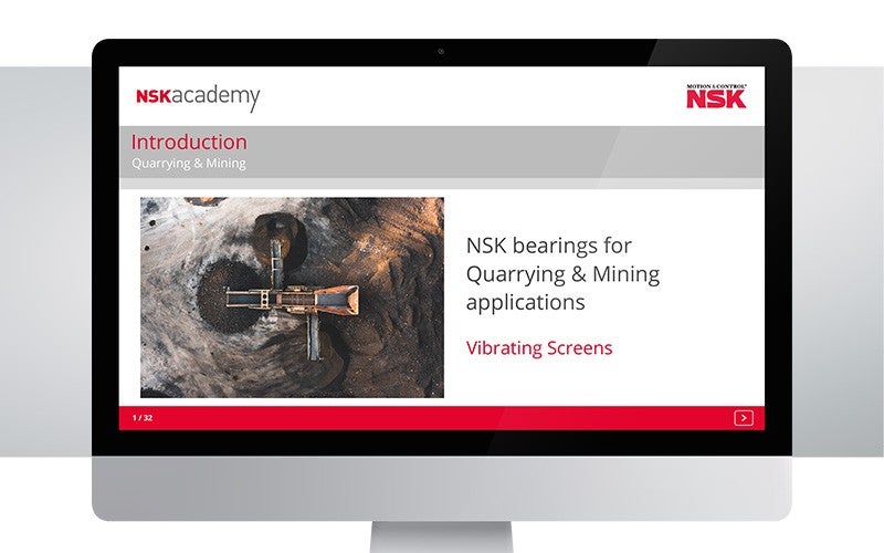 Online training module for vibrating screens now available at NSK academy 