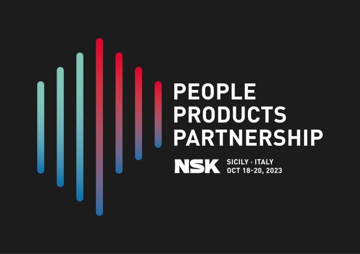 Distributor Convention Sicily 2023, logo People Products Partnership ‘People, Products, Partnership’ was the motto of NSK’s European Distributor Convention 2023