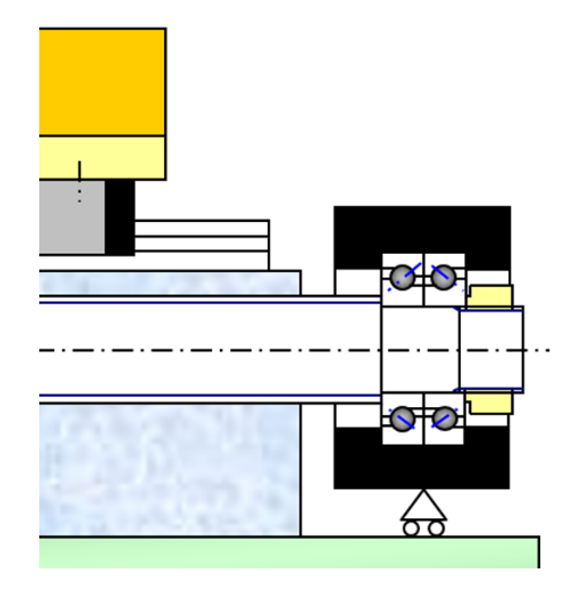 Fig.6　Mechanical configuration of measured side in preliminary tests assessing screw shaft elongation.