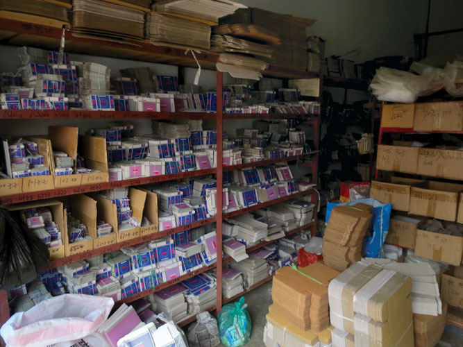 China storeroom with counterfeit product